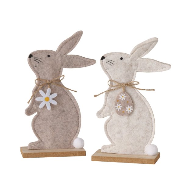 Kanin figur Hvid/Brun MDF, krydsfiner, polyester D:13 B:5,5 H:22cm