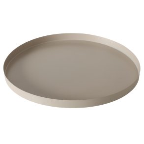 Rund Metal Bakke pulver lakeret Sand : 51 cm. 