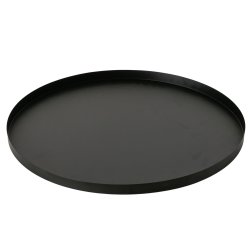 Rund Metal Bakke pulver lakeret Sort : 51 cm. 