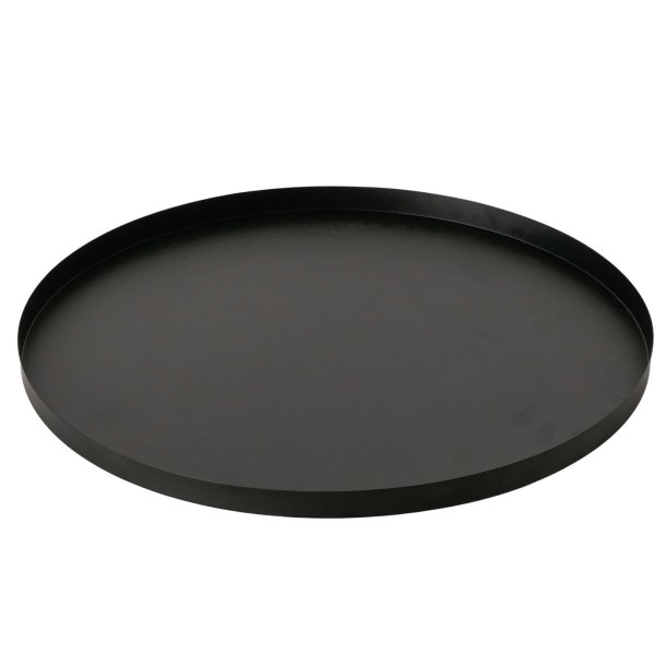 Rund Metal Bakke pulver lakeret Sort : 51 cm. 