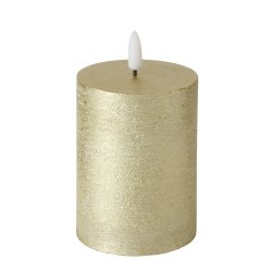 LED Batteri "Stearinlys" Guld H: 10 : 7,5 cm. 