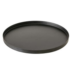 Rund Metal Bakke pulver lakeret Sort : 40 cm. 