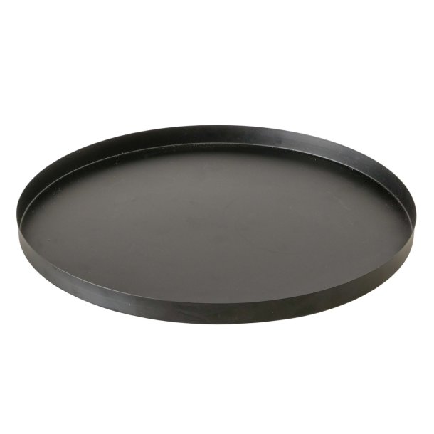 Rund Metal Bakke pulver lakeret Sort : 40 cm. 
