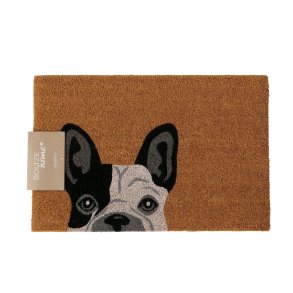 Drmtte m/Fransk Bulldog 60x40 cm. Kokos Fibre/PVC