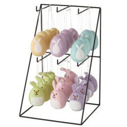 H�ngende figur kanin/�g (leveres assorteret) Polyester bl�, gr�n, rosa, lilla H:9cm