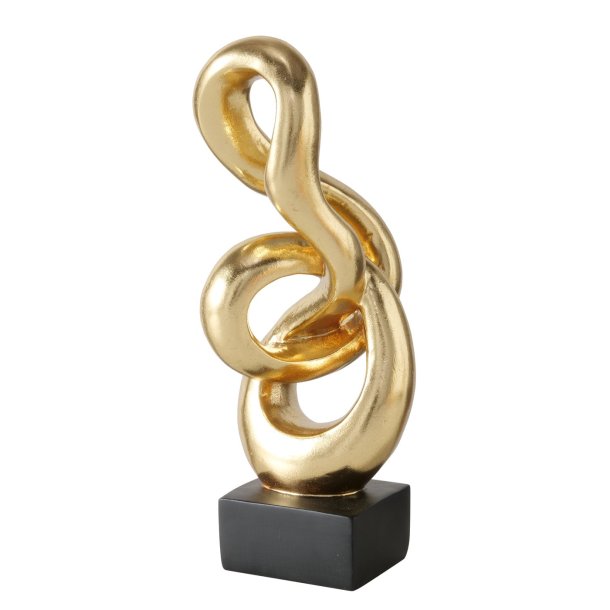 Skulptur "Endless" Guld m/Sort Sokkel H: 29,5 B: 12 D: 11 cm. Poly