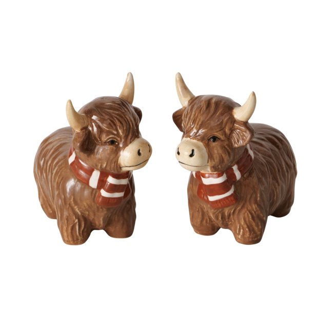 Salt &amp; Peber st Okser "Bente &amp; Bent" H: 9 L: 10 cm. Stentj