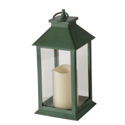 LED Batteri Lanterne m/Timer H: 30 B: 14 D: 14 cm. Grn