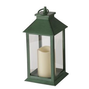 LED Batteri Lanterne m/Timer H: 30 B: 14 D: 14 cm. Grn