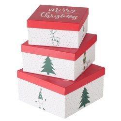 sker m/julemotiv Rd/Hvid Papir/Pap - Flere Strrelser