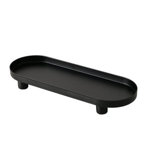 Oval Bakke Sort Jern/Metal H: 3,7 B: 10 L: 28 cm