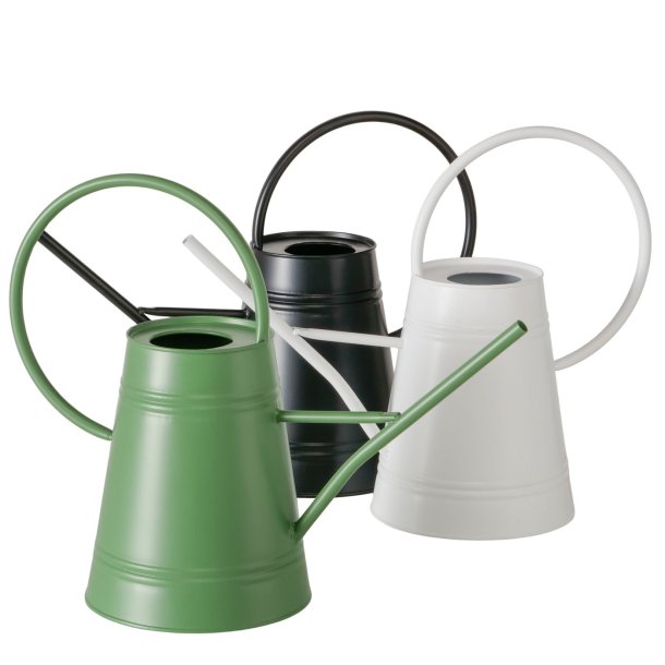 Vandkande i metal sort/gr�n/hvid L:38 B:16 H:29,5 cm V:2.200ml