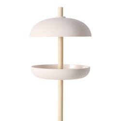 Rundt Fuglefoderhus P Pind H: 102 D: 21 cm. Plast/Bambus/Tr Hvid