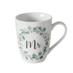 Bryllupsgave S�t m/tekst Mr &amp; Mrs Porcel�n 330ml S�t.