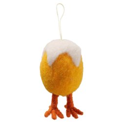 H�ngende fugleunge figur (leveres assorteret) Jern, polystyrenskum, uld H:9,5 D:6 cm