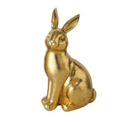 Kaninfigur i guld (leveres assorteret) Polyresin L:8 B:6 H:14 cm