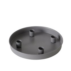 Fad m/magnetiske lysholdere H: 3 D: 25 cm Metal/Jern Gr/Sand 2 Varianter 