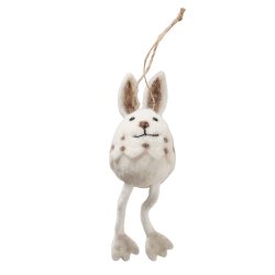 P�ske�g/hare uld polyester beige/creme/hvid/gul L:5 B:5 H:16 cm