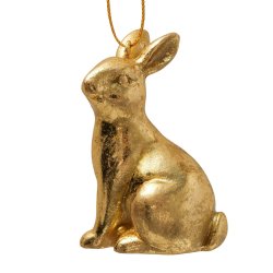 H�ngende kanin figur (leveres assorteret) guld polyresin B:3 H:6,5cm