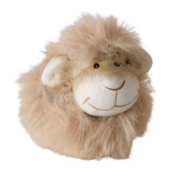 Figur af f�r i keramik/tekstil (leveres assorteret) Beige L:4,5 B:5 H:5,5 cm