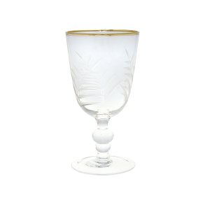 GreenGate hvidvinsglas m/guldkant