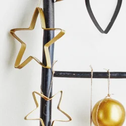 SNOREN - Outline stjerne "guld" str. S 12,5x12,5cm. 