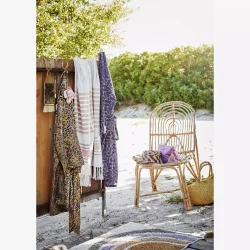 Madam Stoltz Hammam hndklde stribet off white, sandstone, grape 100x180 cm. 