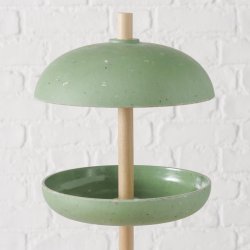 Rundt Fuglefoderhus P Pind H: 102 D: 21 cm. Plast/Bambus/Tr Grn