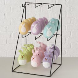 H�ngende figur kanin/�g (leveres assorteret) Polyester bl�, gr�n, rosa, lilla H:9cm