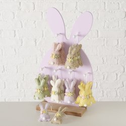 H�ngende kanin figur Leveres assorteret polyester B:3 H:11cm bl�, gr�n, rosa, lilla, Cremehvid, gul