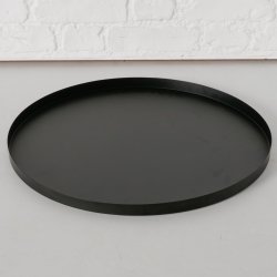 Rund Metal Bakke pulver lakeret Sort : 51 cm. 