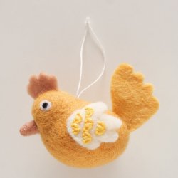 H�ngende h�ne figur H:4,5 B:6 cm Polystyrenskum, uld, polyester