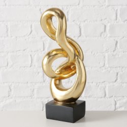 Skulptur "Endless" Guld m/Sort Sokkel H: 29,5 B: 12 D: 11 cm. Poly