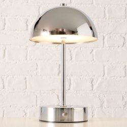 My Cozy House - Rund bordlampe i s�lvfarvet jern LED 25,5x15 cm