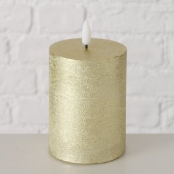 LED Batteri "Stearinlys" Guld H: 10 : 7,5 cm. 