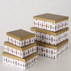 sker m/Nddeknkker motiv Guld/Hvid Papir/Pap - Flere Strrelser