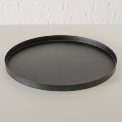 Rund Metal Bakke pulver lakeret Sort : 40 cm. 