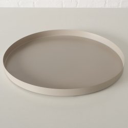 Rund Metal Bakke pulver lakeret Sand : 51 cm. 