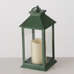 LED Batteri Lanterne m/Timer H: 30 B: 14 D: 14 cm. Grn
