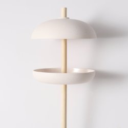 Rundt Fuglefoderhus P Pind H: 102 D: 21 cm. Plast/Bambus/Tr Hvid