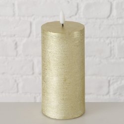 LED Batteri "Stearinlys" Guld H: 15 : 7,5 cm. 