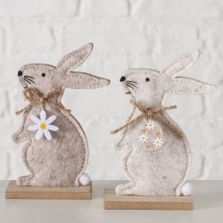 Kanin figur Hvid/Brun Krydsfiner, polyester D:7,7 B:3,7 H:12cm