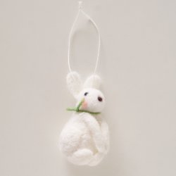 H�ngende kanin figur Polystyrenskum, uld, polyester B:4,5 H:3 cm