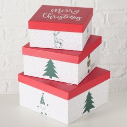 sker m/julemotiv Rd/Hvid Papir/Pap - Flere Strrelser