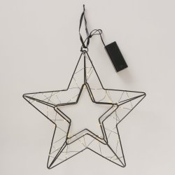 LED Batteri Stjerne B: 29,5 D: 6 cm Sort Metal 