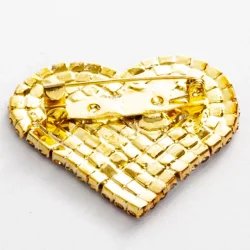 Brink Nordic broche  flettet hjerte rd/slv 4 cm.