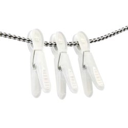 Notre Dame Tjklemme transp. Hvid m/Hvid blomst