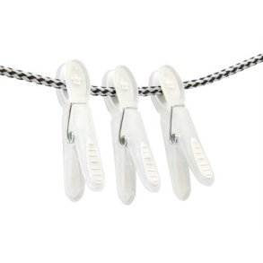 Notre Dame Tjklemme transp. Hvid m/Hvid blomst