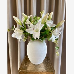 Lilje Blomst Hvid real touch H: 50 cm.