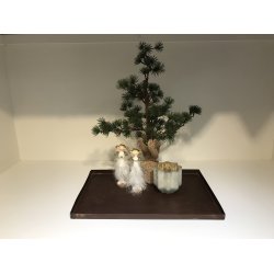 Stillenat - Kunstigt Cedertr m/jutefod H. 42cm.